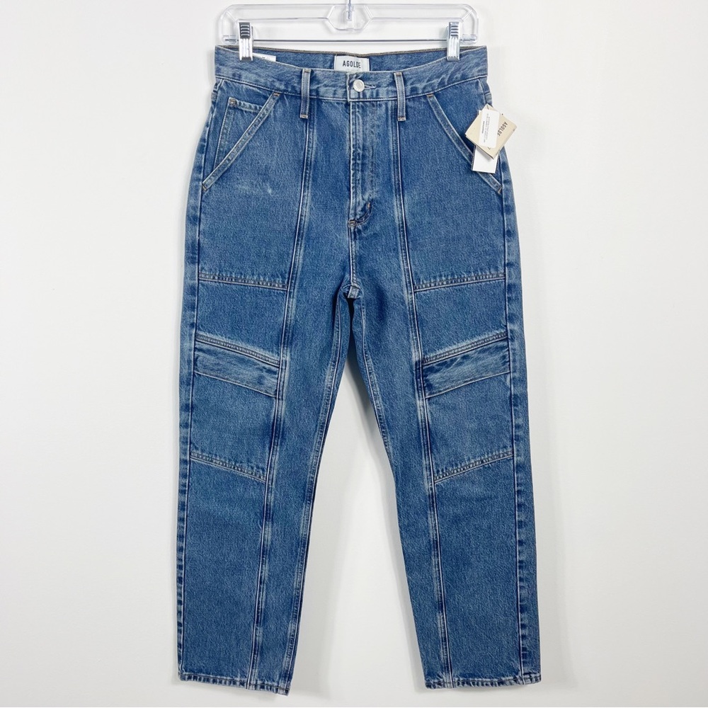 AGOLDE Cooper High Rise Relaxed Fit Cargo Denim Jeans Size 27 NWT Regulation - Picture 3 of 10
